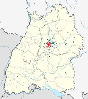 Karte von Stuttgart mit Markierungen für die einzelnen Unterstützenden