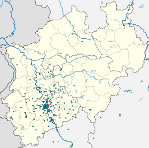 Karte von Köln-Mülheim (Stadtbezirk) mit Markierungen für die einzelnen Unterstützenden