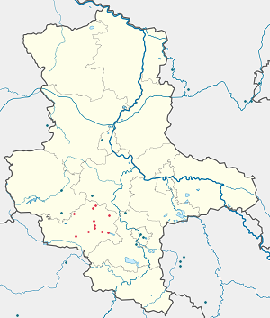 Karte von Mansfeld-Südharz mit Markierungen für die einzelnen Unterstützenden